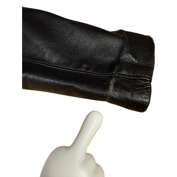 "NATURAL COMFORT" Butter Leather Zip Up Jacket SZ S PLZ READ Biker Sexy Goth - Picture 10 of 11